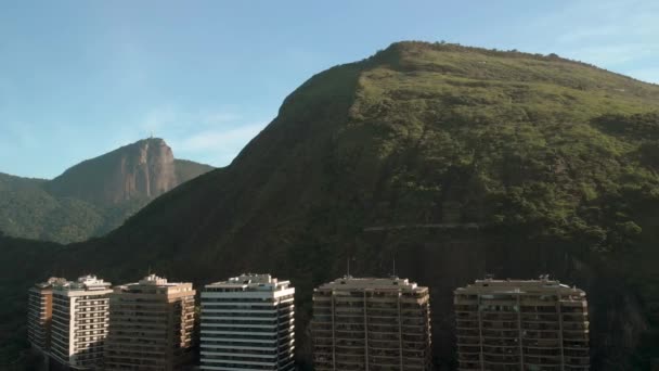 Widok Góry Corcovado Posągiem Chrystusa Rio Janeiro Brazylia — Wideo stockowe