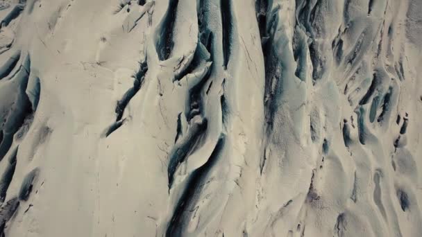 Glacier Tongue Islande Filmé Par Drone Sous Multiples Angles Concept — Video