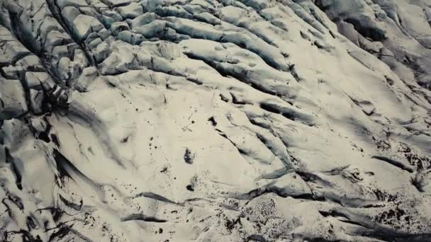 Gletscherzunge Island Drohne Aus Mehreren Perspektiven Gefilmt Bewölkt Dramatisches Bild — Stockvideo