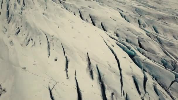 Glacier Tongue Islande Filmé Par Drone Sous Multiples Angles Concept — Video