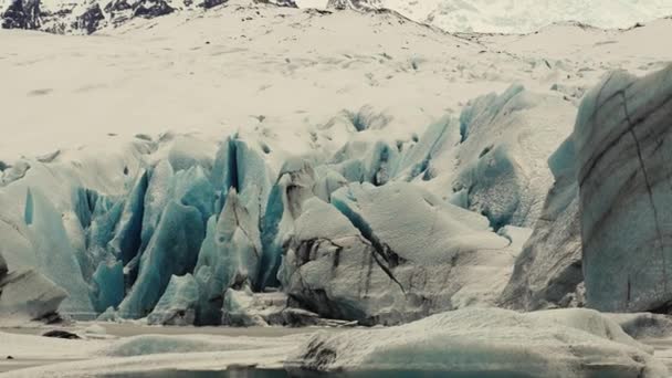 Diferentes Movimentos Câmera Mostrando Icebergs Glacier Lagoon Islândia Tiros Luz — Vídeo de Stock