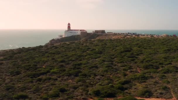 Aerial Light Cabo Vicente Portugal — Stock Video