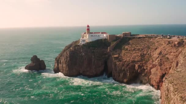 Aerial Light Cabo Vicente Portugal — стокове відео