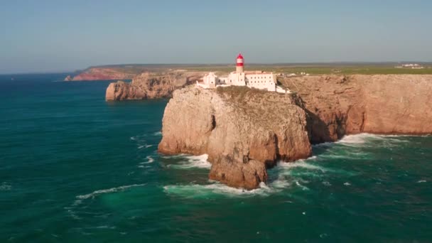 Portekiz Deki Cabo Vicente Nin Işığı — Stok video