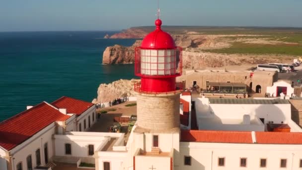 Aeronáutica Luz Cabo Vicente Portugal — Vídeo de Stock