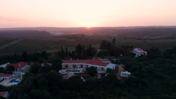 Vzduch Algarve Krajina Při Západu Slunce — Stock video