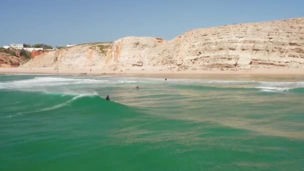 Aéreo Surfistas Sagres Durante Dia Ensolarado — Vídeo de Stock