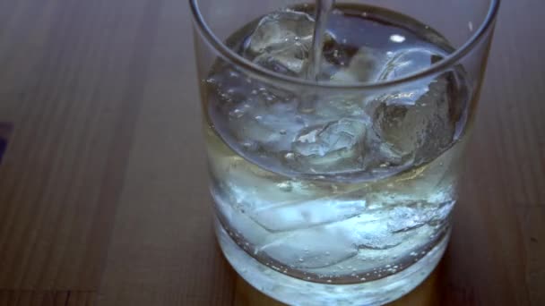 Extreme Close Van Een Barman Die Lang Drinkt Met Tequila — Stockvideo