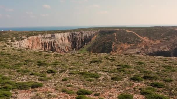 Portekiz Algarve Deki Cabo Vicente Çevresindeki Manzara — Stok video