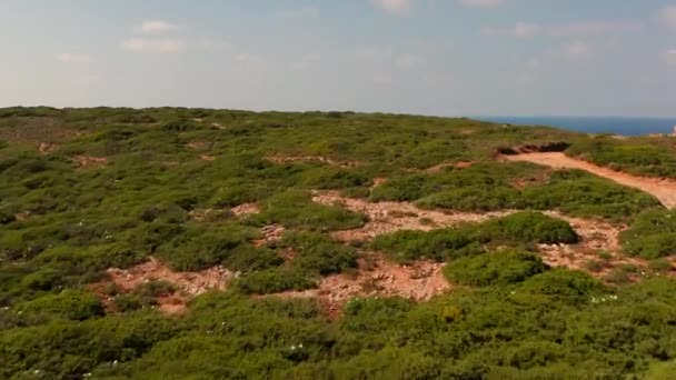Antenne Die Landschaft Cabo Vicente Der Algarve Portugal — Stockvideo
