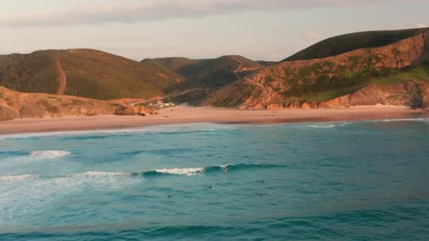 Aérea Las Playas Surf Cordoama Castelejo Algarve Portugal — Vídeos de Stock