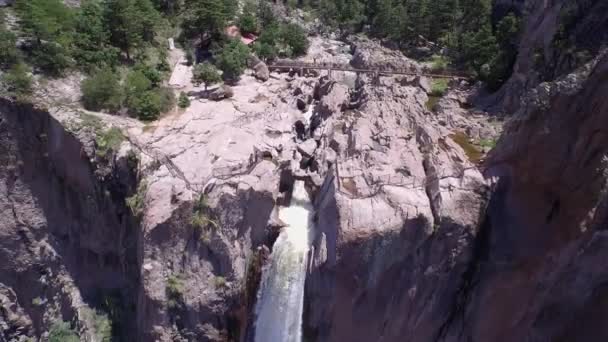 Tiro Tração Aérea Cachoeira Basaseachi Candamena Canyon Chihuahua — Vídeo de Stock