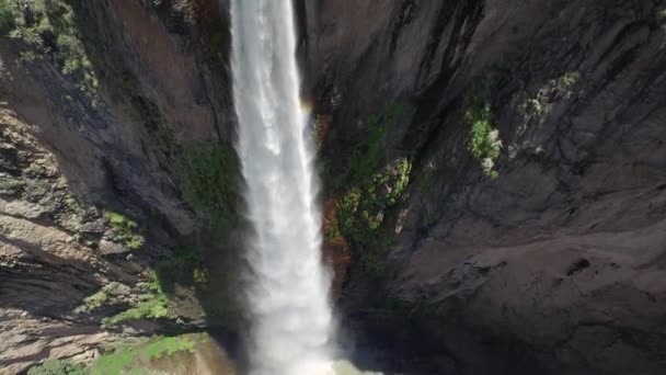 Luftaufnahme Des Basaseachi Wasserfalls Candamena Canyon Chihuahua — Stockvideo