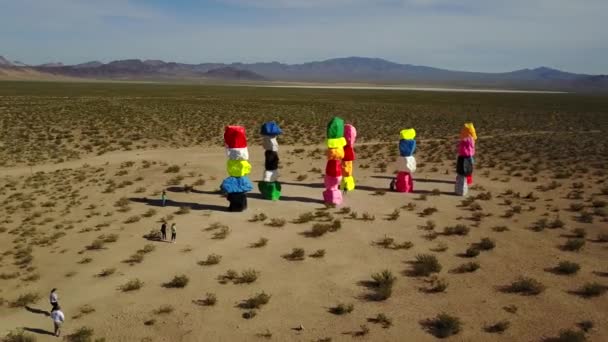 Filmación Con Dji Mavic Drone Colorida Obra Arte Pública Gran — Vídeos de Stock