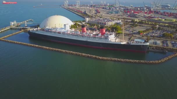 Queen Mary Pensionerad Brittisk Oceanångare Som Seglade Främst Nordatlanten Från — Stockvideo