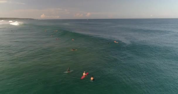 Vue Aérienne Pensionnaire Boogie Sur Une Vague Tubes Zicatela Beach — Video