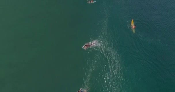 Luftaufnahme Eines Surfers Beim Surfen Auf Einer Welle Aus Rohrfässern — Stockvideo