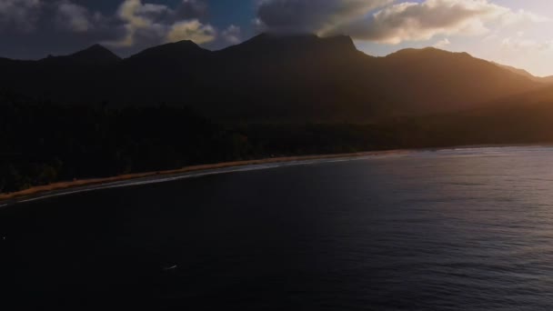 Drone Video Den Längsta Remsan Sandstrand Norra Kusten Karibiska Trinidad — Stockvideo