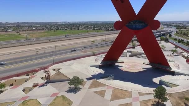 Památník Mexičanství Městská Monumentální Socha Ciudad Jurez Chihuahua Mexiko Jmenuje — Stock video
