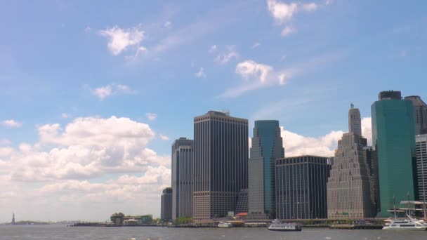 Luchtfoto Van Wall Street Helikopter Landing — Stockvideo