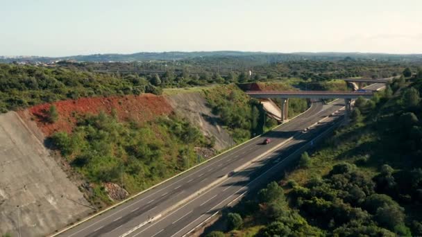 Letectví Dálnice Procházející Krajinou Algarve Portugalsku — Stock video