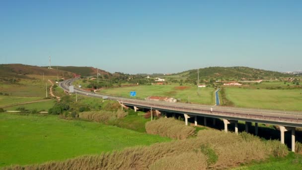 Aerea Autostrada Che Attraversa Campagna Dell Algarve Portogallo — Video Stock