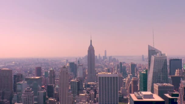 Blick Auf Wolkenkratzer Und Gebäude Manhattan Skyline Von New York — Stockvideo