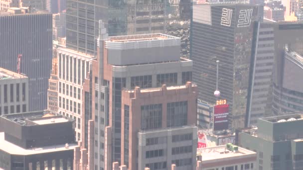 Närbild Antenn Utsikt Över Times Square — Stockvideo
