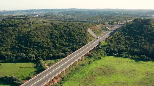 Aerea Autostrada Che Attraversa Campagna Dell Algarve Portogallo — Video Stock