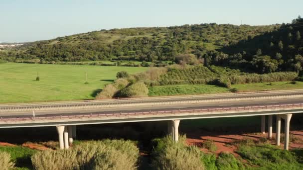 Aerea Autostrada Che Attraversa Campagna Dell Algarve Portogallo — Video Stock