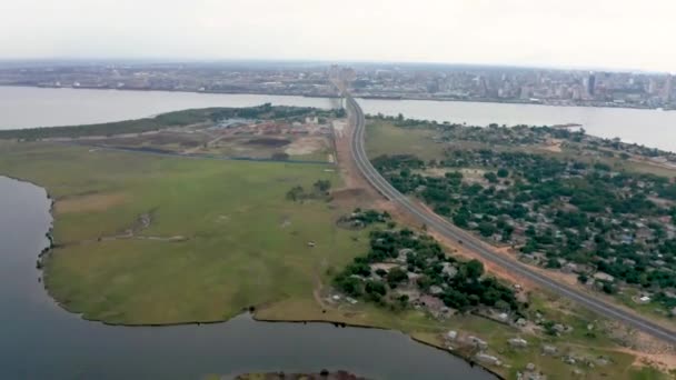 Neue Brücke Von Mocambique Maputo — Stockvideo