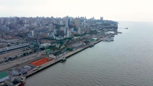 Mozambique Maputo Nouveau Pont Drone Séquences — Video