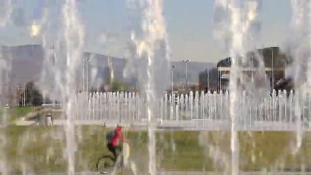 Fountains Cityscape Zagreb Capital Croatia — Stock Video