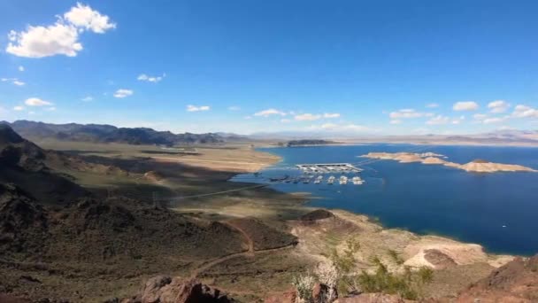 Vista Panorâmica Lago Mead Lake View Overlook Point Perto Hoover — Vídeo de Stock