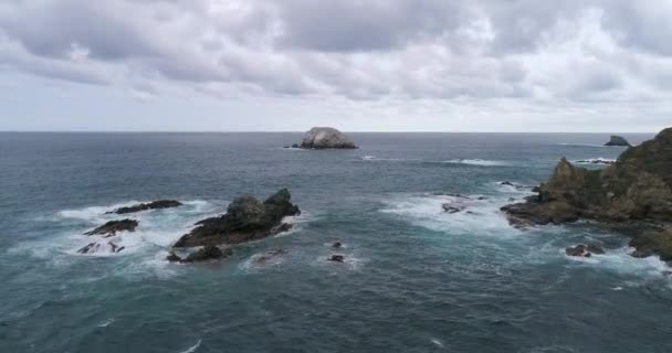 Zdjęcie Lotnicze Formacji Skalnych Plaży Zipolite Oaxaca — Wideo stockowe