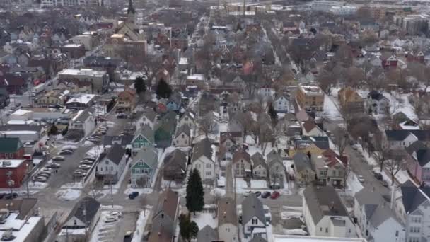 Aerial Panorama Downtown Milwaukee Wisconsin — Stock Video