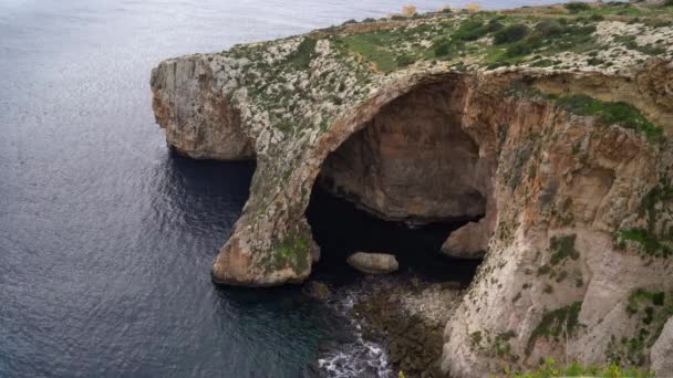 Blue Grotto Och Wall Malta — Stockvideo