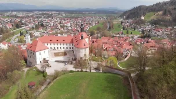 Castillo Medieval Histórico Eslovenia Una Atracción Turística Popular Casco Antiguo — Vídeos de Stock