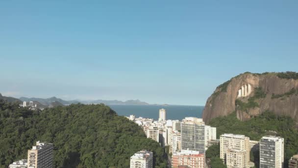 Rio Janeiro Daki Copacabana Sugarloaf Dağı Giden Dağlar Arasındaki Geçidi — Stok video