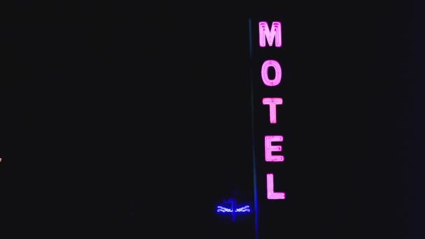 Neon Motel Diver Sign Cinemagraph Moving Picture — Stock video