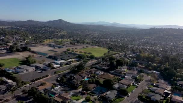 Drone Beelden Van Lemon Grove Mesa Spring Valley Voorsteden Van — Stockvideo