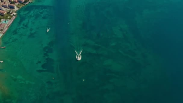 Drone Disparado Sobre Cidade Sirmione Lago Garda Itália — Vídeo de Stock