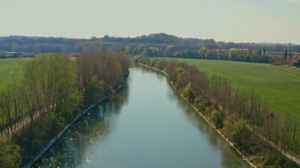 Drone Sobre Río Valeggio Sul Mincio Mantova Italia — Vídeos de Stock