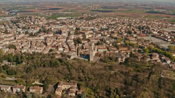 Drone Shot Scaligero Castle Mantova Italy — Stock Video