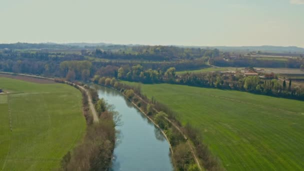 Drone Shot Valeggio Sul Mincio River Mantova Italy — Stock Video