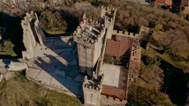 Drone Disparado Sobre Castelo Scaligero Mantova Itália — Vídeo de Stock