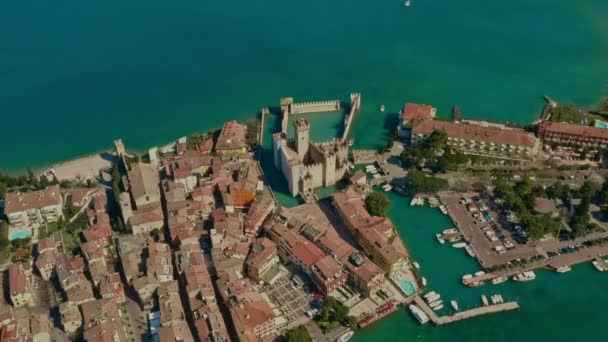 Drone Abbattuto Sul Castello Sirmione Lago Garda Italia — Video Stock