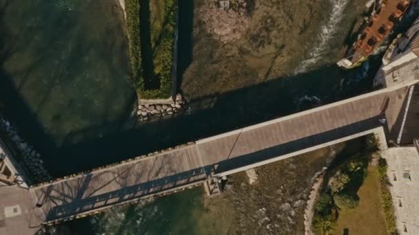 Drone Disparado Sobre Valeggio Sul Mincio Ponte Mantova Itália — Vídeo de Stock