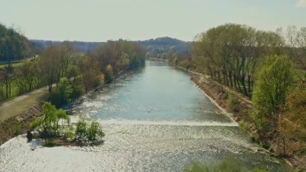 Drone Disparado Sobre Rio Valeggio Sul Mincio Mantova Itália — Vídeo de Stock