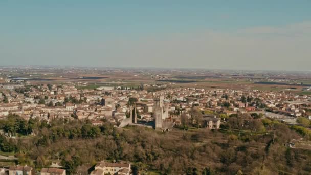 Drone Shot Scaligero Castle Verona Italy — Stock Video